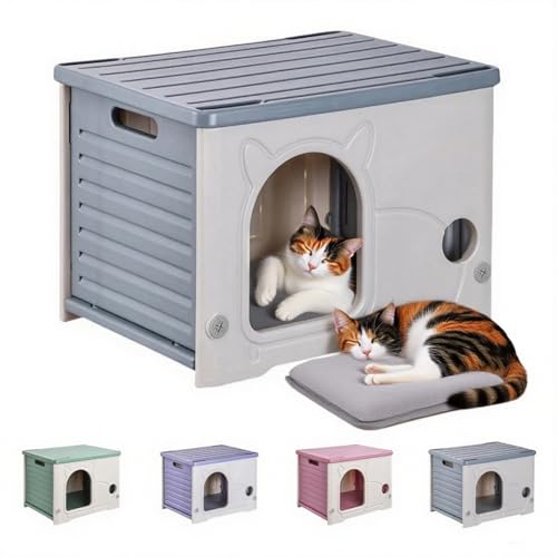 なつ　キャットハウス Amazon | ペット冷却ハウス、屋外猫ハウス、夏の屋外猫ハウス